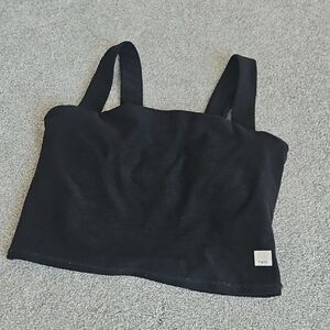 Vuori Square Neck Black Heathered Tank